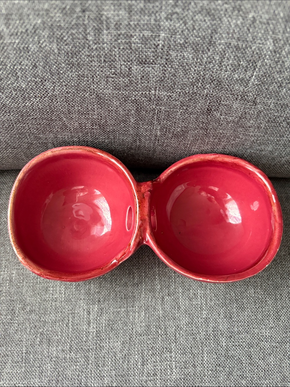 Pier 1 Earthenware Red Double Ceramic Serving Bowl - Home Accents